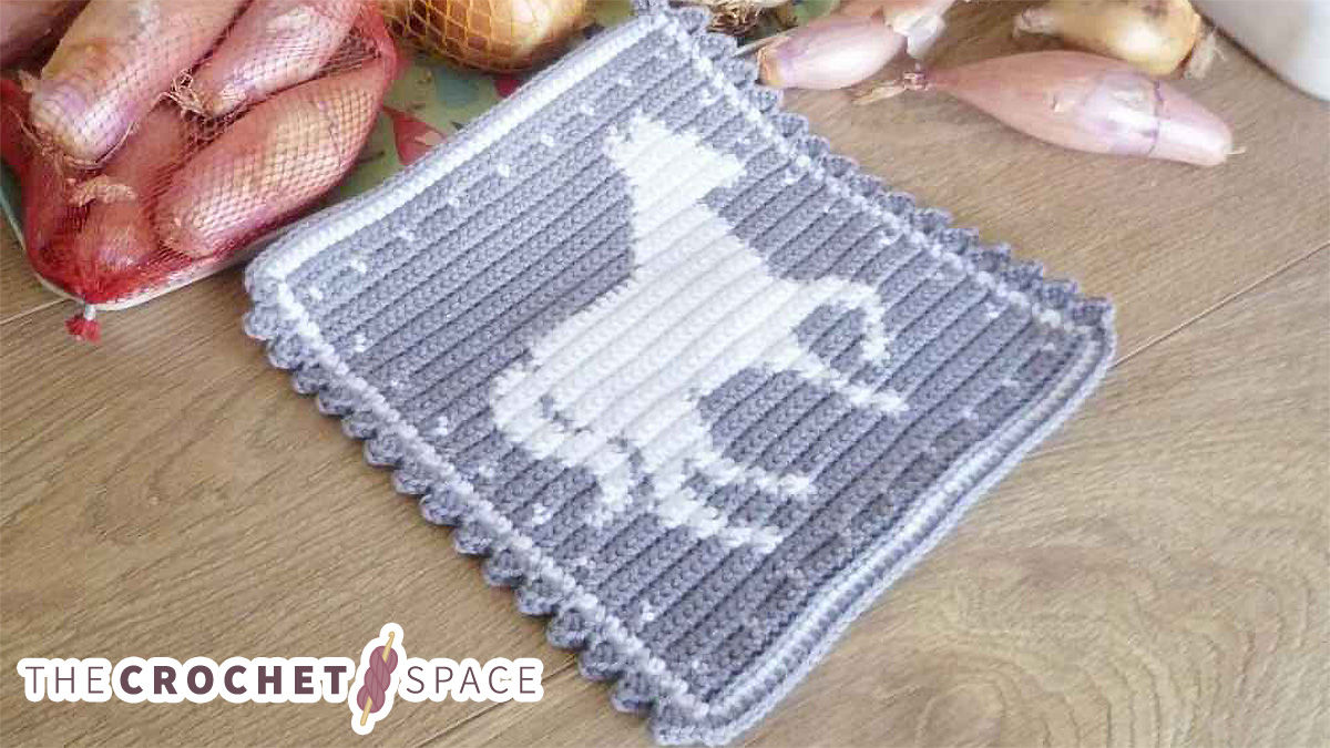 Crochet Horse Hot Pad || thecrochetspace.com