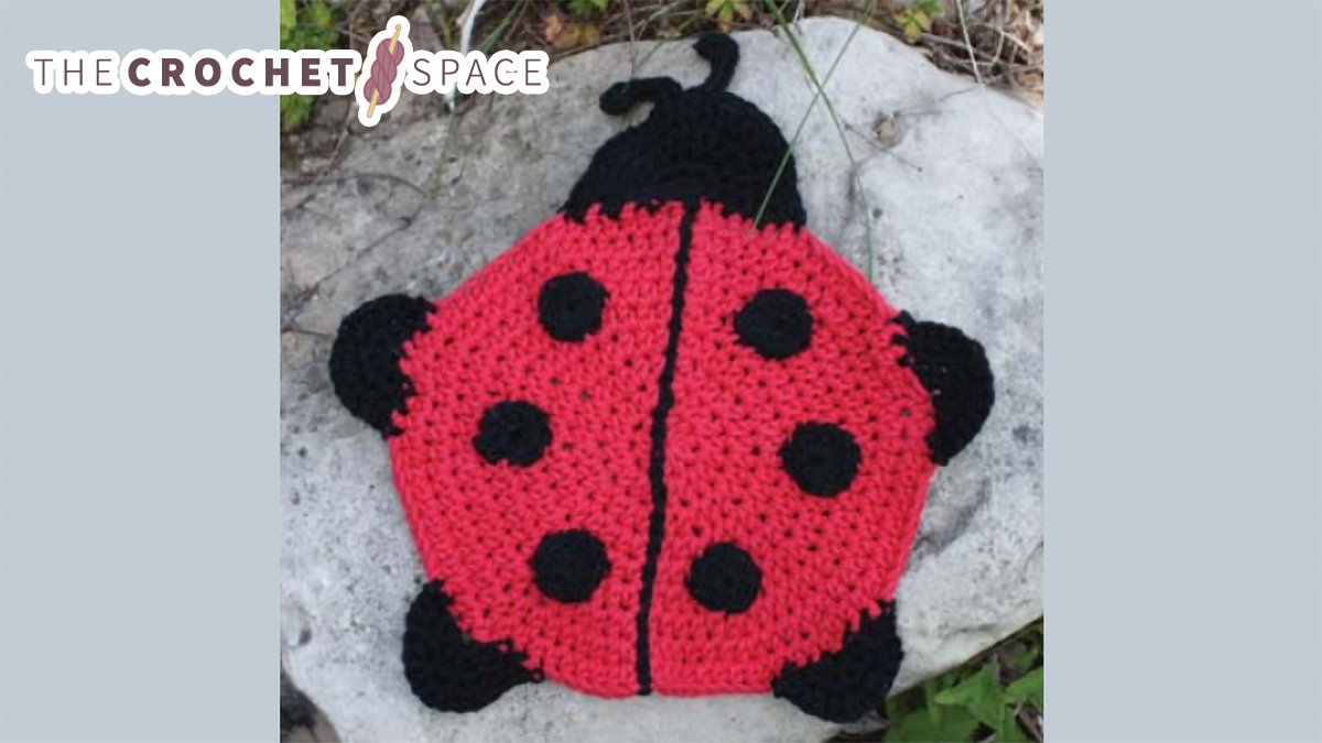 Crochet Ladybug Dishcloth || thecrochetspace.com