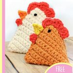 Crochet Little Chick Bean Bags. Two chciken head bean bags crafted in different colors. Easter || thecrochetspace.com