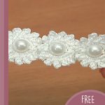 Crochet Mini Flower String With Pearls || thecrochetspace.com