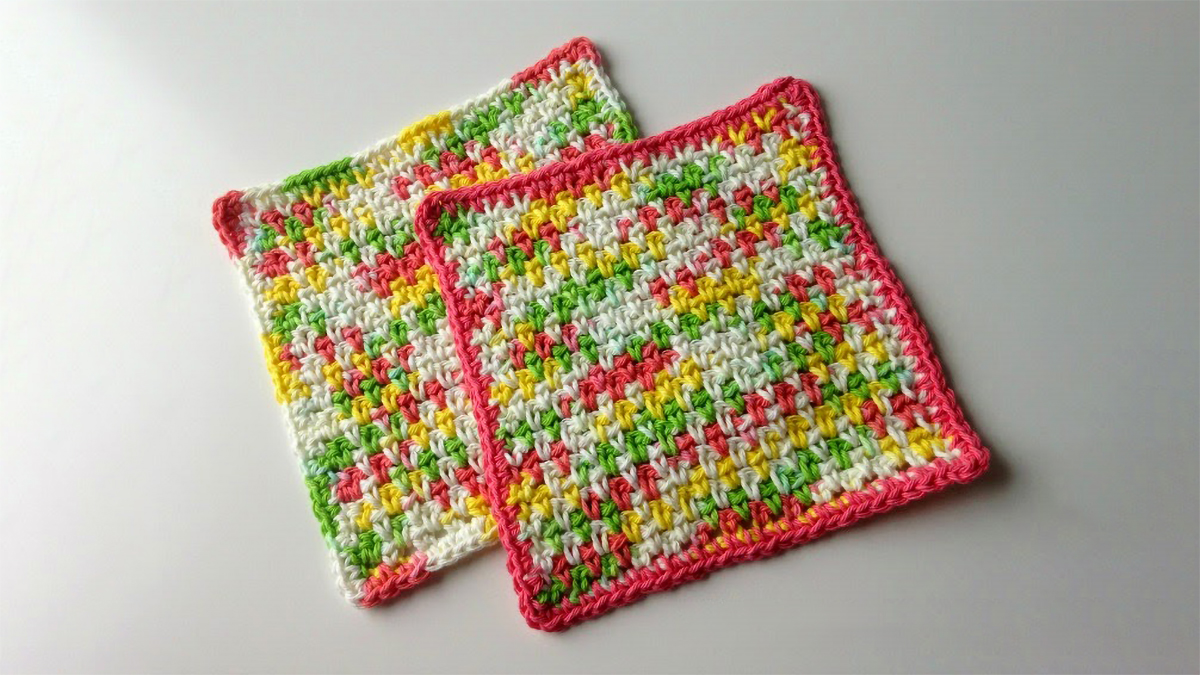 crochet misty moss stitch dishcloths || editor