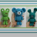 Crochet One Body - Make Three Animals. 1xfrog, 1xbear and 1xbunny || thecrochetspace.com
