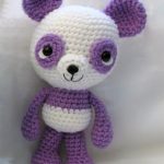 Crochet Panda. Mauve/white panda || thecrochetspace.com