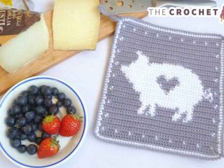 Crochet Pig Hot Pad || thecrochetspace.com