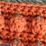 Crochet Pumpkin Patch Stitch. Close up of pumpkin stitch || thecrochetspace.com