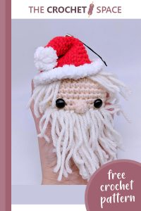 crochet santa head bauble || editor