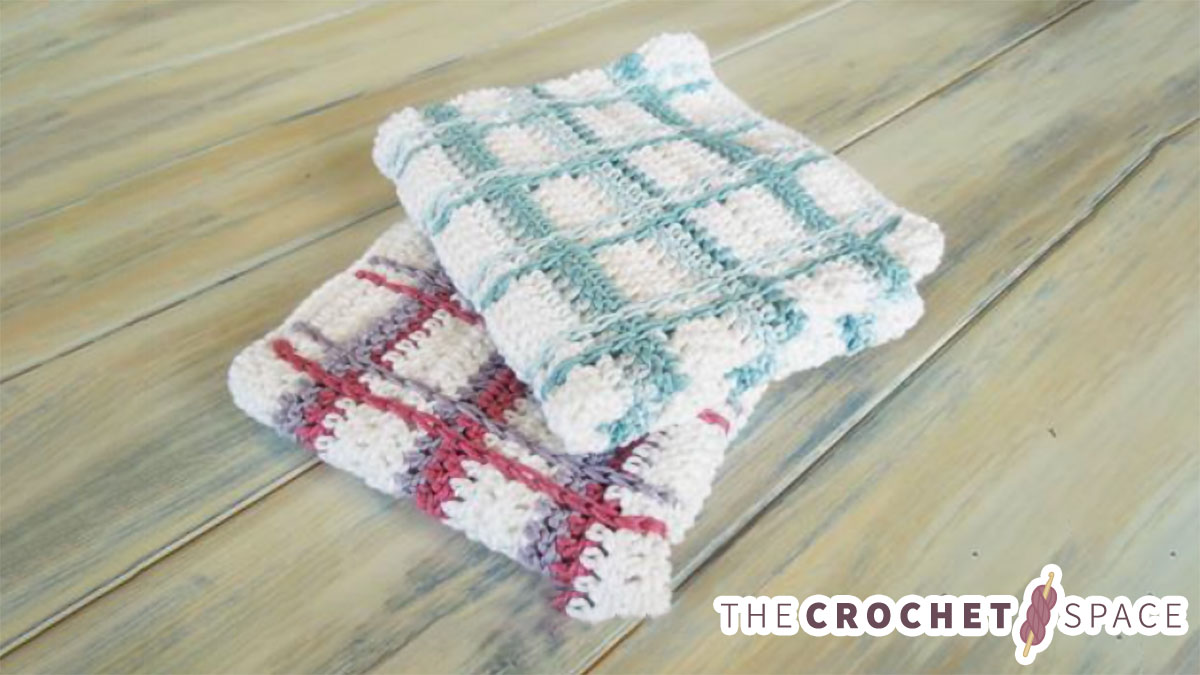 Crochet Tartan Plaid Wash Cloths