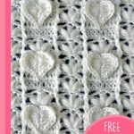 Crochet Textured Heart Stitch. While yarn front image parrallel lines || thecrochetspace.com