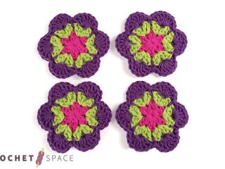 Crochet Tropical Coasters || thecrochetspace.com