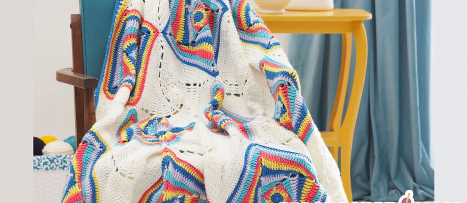 Crochet Wonky Square Afghan  [FREE Pattern+Video]