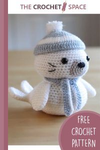 crocheted amigurumi seal || https://thecrochetspace.com
