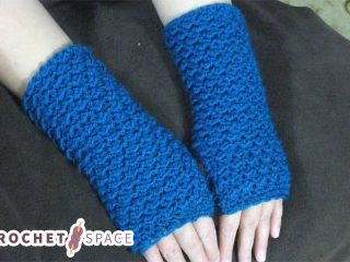 Crocheted Angel Stitch Fingerless Gloves