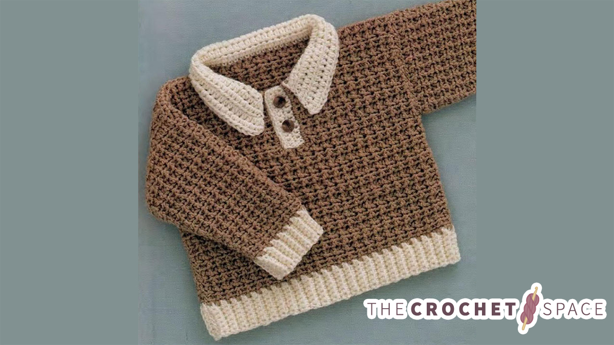 crocheted baby boy sweater || editor