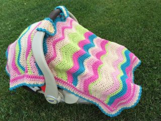 Crocheted Baby Car Seat Blanket
