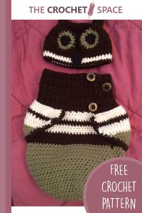crocheted baby owl cocoon and hat || editor