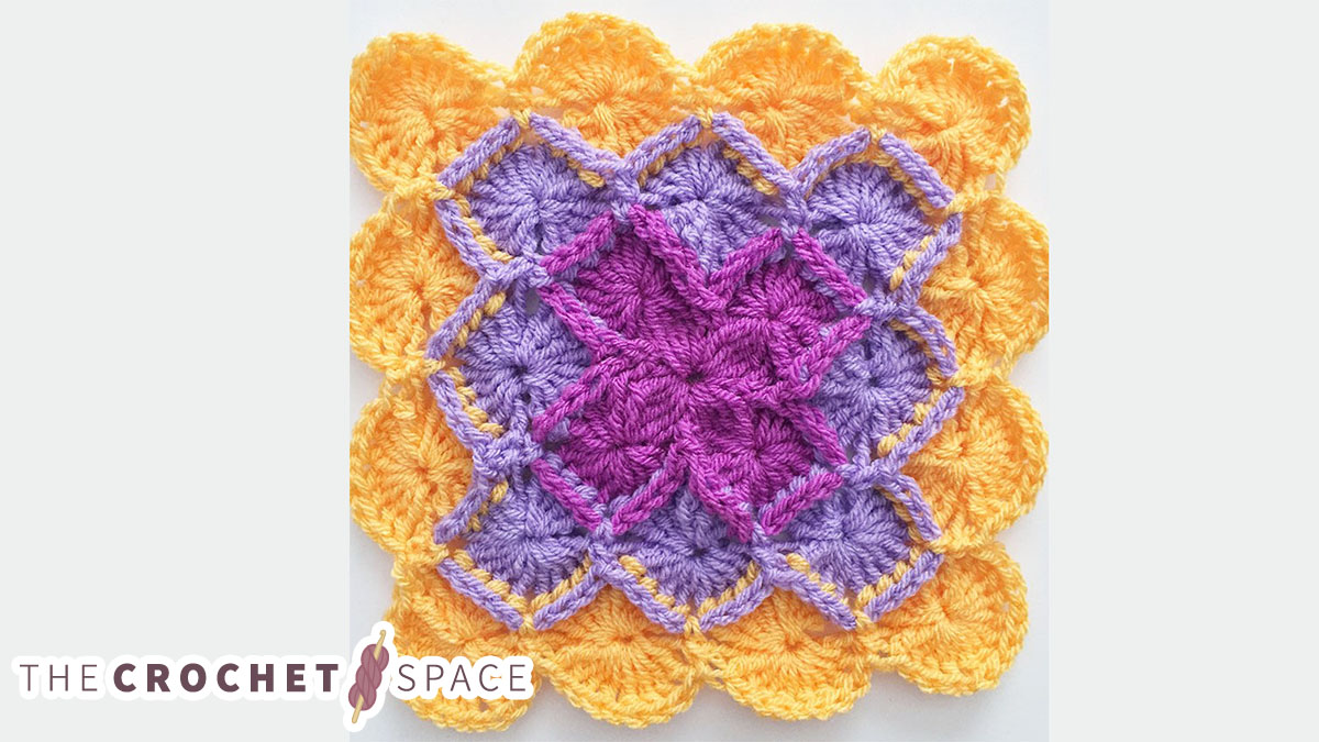 crocheted bavarian square || https://thecrochetspace.com