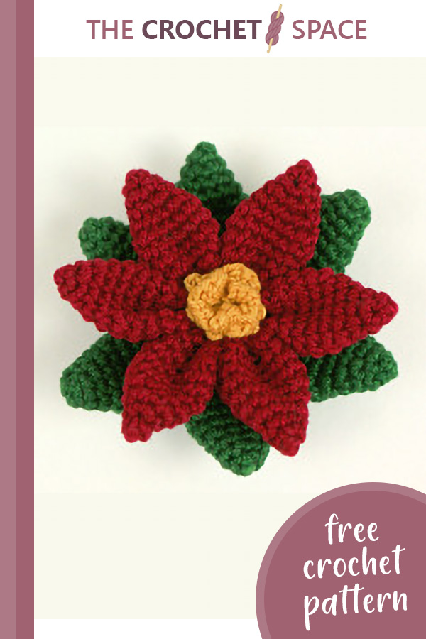 Crocheted Christmas Poinsettia [FREE Crochet Pattern+Video] The