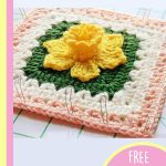 crocheted daffodowndillies square || editor