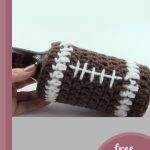 crocheted football bottle cozy || editor