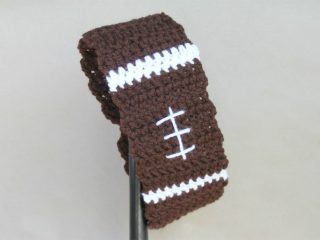 Crocheted Football Ear Warmers || thecrochetspace.com