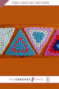 crocheted granny bunting triangles || editor