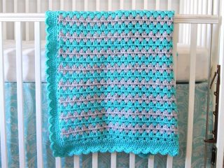 Crocheted Granny Stripe Baby Blanket