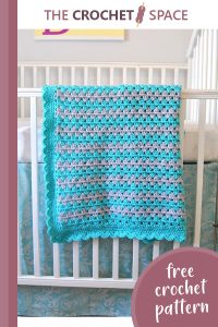 crocheted granny stripe baby blanket || editor
