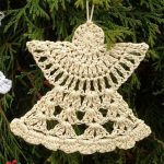 Crocheted Guardian Angels . One gold angel || thecrochetspace.com