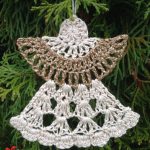 Crocheted Guardian Angels . One bronze angel || thecrochetspace.com