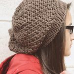 Crocheted Jenny Slouch Hat. Crafted in brown || thecrochetspace.com