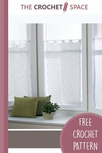 crocheted lace block curtains || editor