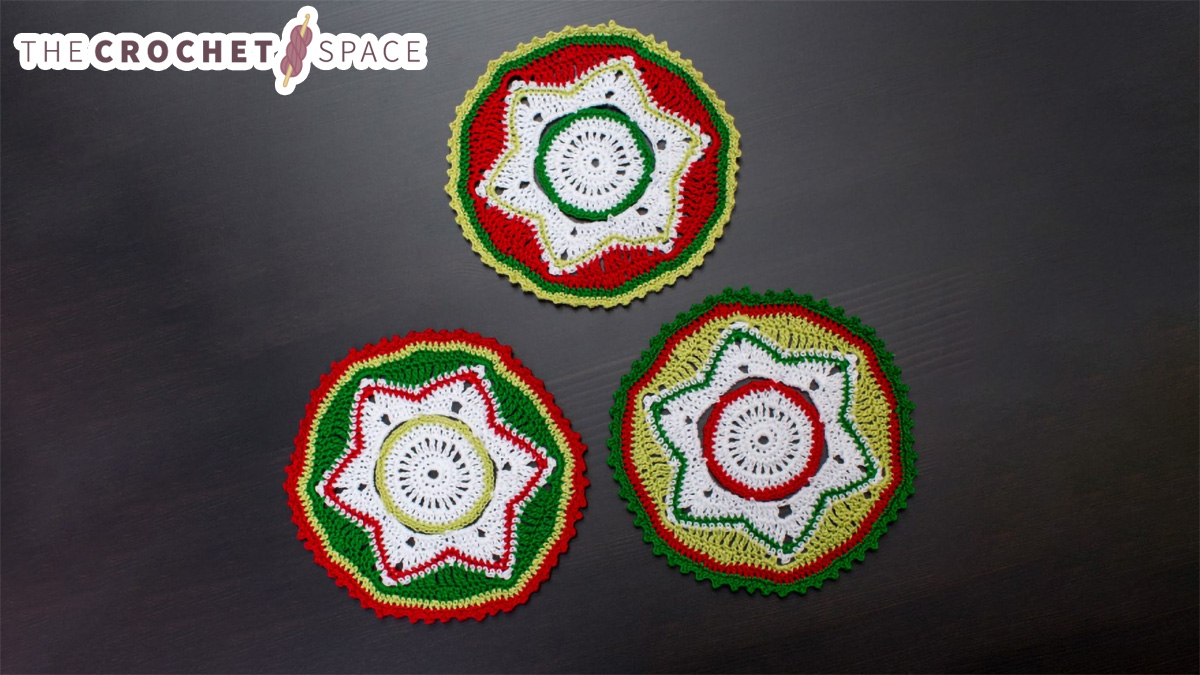 Crocheted Party Doily Coasters || thecrochetspace.com