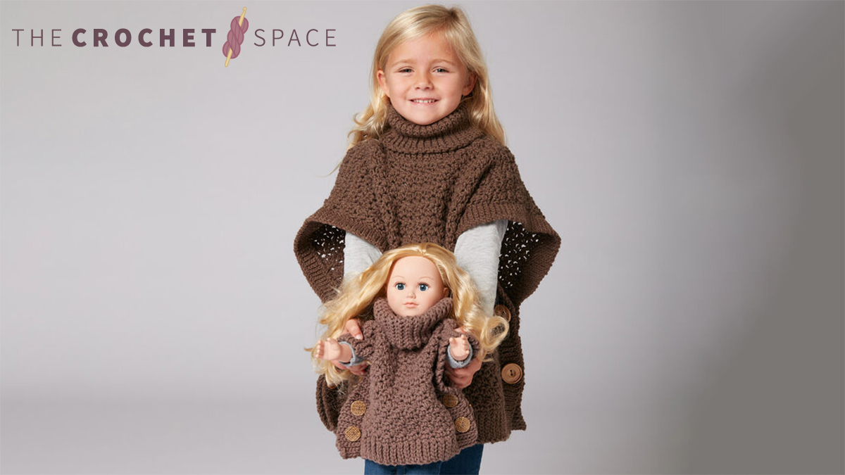 Crocheted Poncho For A Girl And Her Doll || thecrochetspace.com