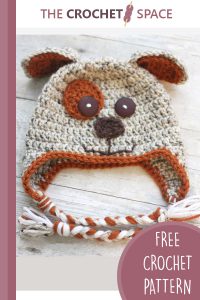 crocheted puppy hat with earflaps || editor