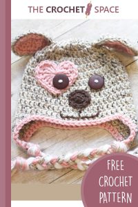 crocheted puppy hat with earflaps || editor