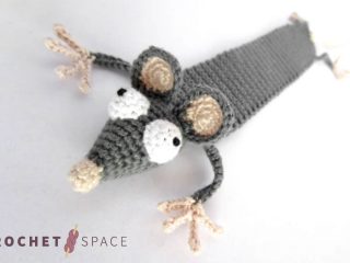 Crocheted Rat Bookmark