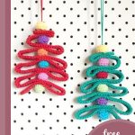 Crocheted Ribbon Christmas Trees || thecrochetspace.com