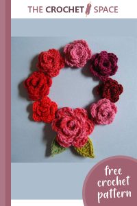 crocheted rose applique flowers || editor