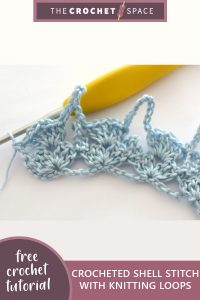 crocheted shell stitch with knitting loops || editor