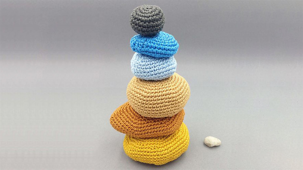 Crocheted Spiritual Balanced Cairn || thecrochetspace.com