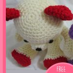 Crocheted Valentine Teddy Bear. Bear with red accents from above || thecrochetspace.com