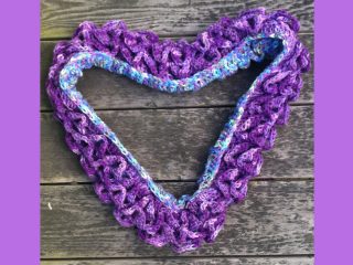 Crocodile Stitch Crocheted Infinity Scarf