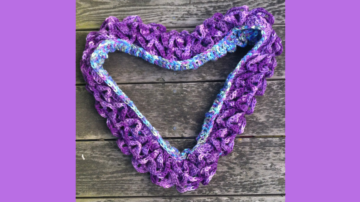 Crocodile Stitch Crocheted Infinity Scarf