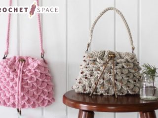 Crocodile Drawstring Crochet Bag || thecrochetspace.com