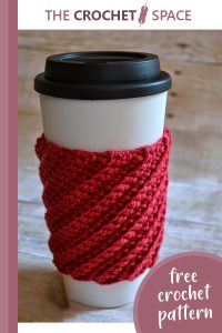 crooked crocheted coffee cozy || editor