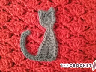 Cute Cat Crochet Applique || thecrochetspace.com