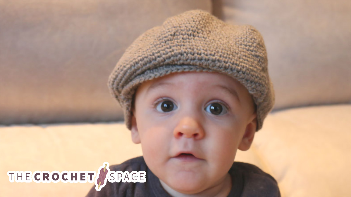 Cute Crocheted Old-School Baby Hat || thecrochetspace.com
