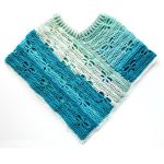 Dragonfly Crocheted Poncho. Crafted in shades of blue || thecrochetspace.com