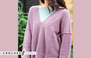 Drop Sleeve Crochet Sweater || The Crochet Space
