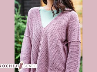 Drop Sleeve Crochet Sweater || The Crochet Space